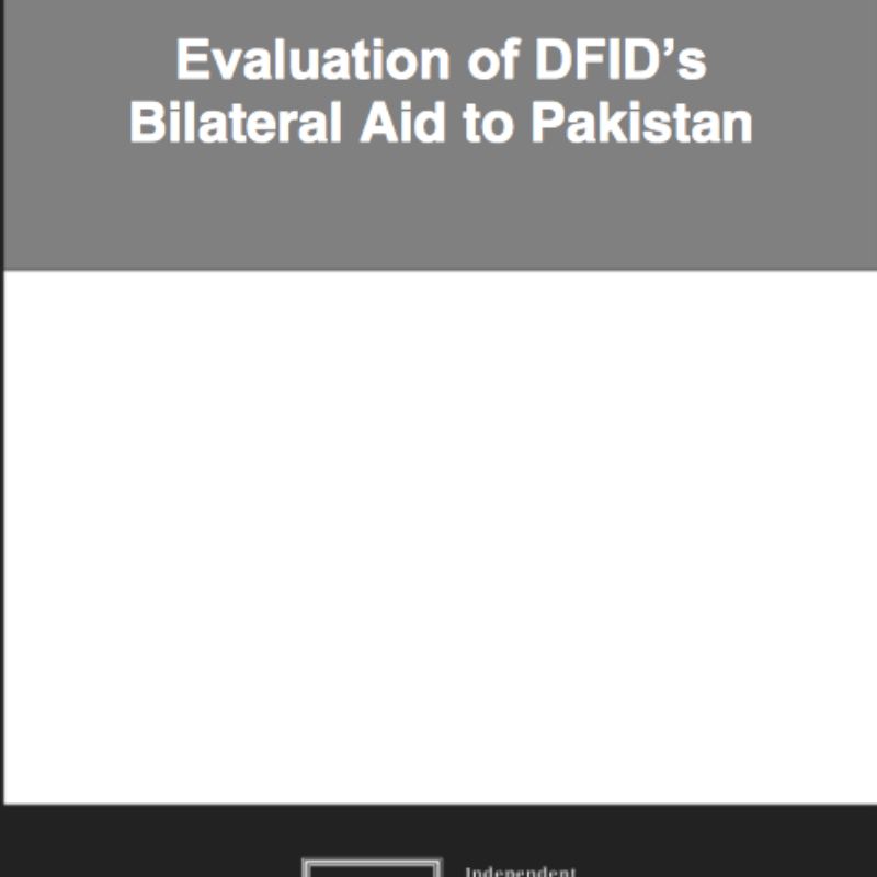 DFIDs Bilateral Aid to Pakistan report front page