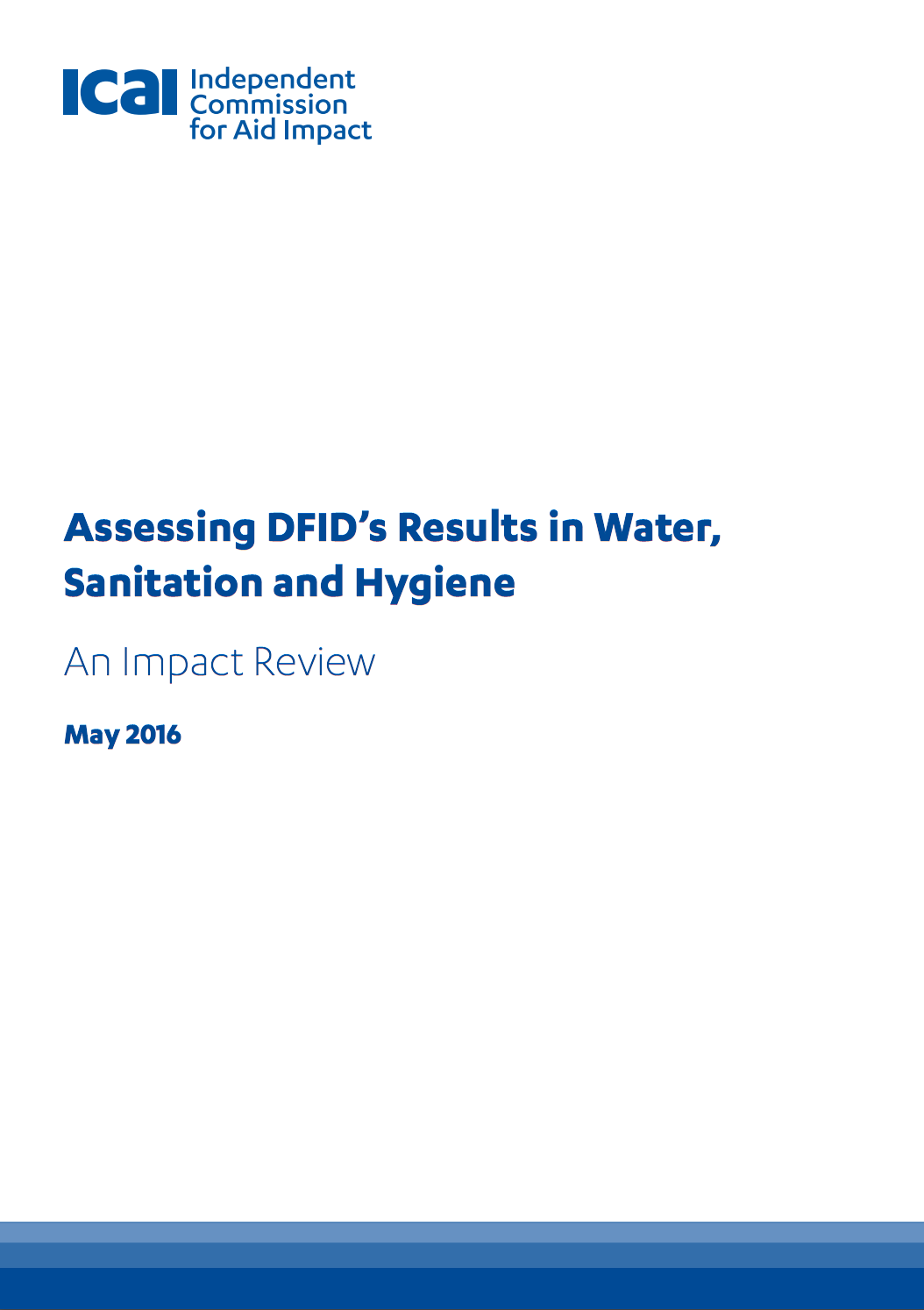 Assessing DFID’s Results in Water, Sanitation and Hygiene (ICAI)