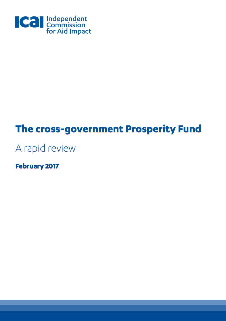 ICAI review of the cross-government Prosperity Fund