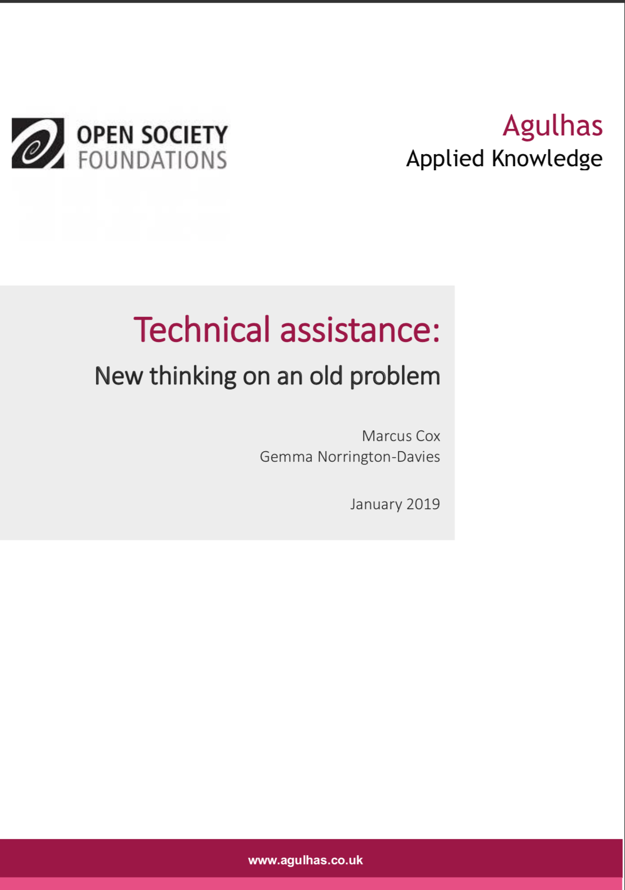 Technical assistance: New thinking on an old problem