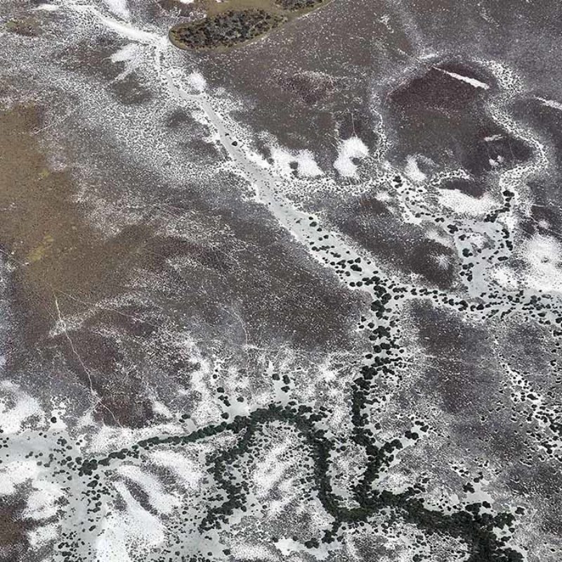 Aerial photo of snowy landscape