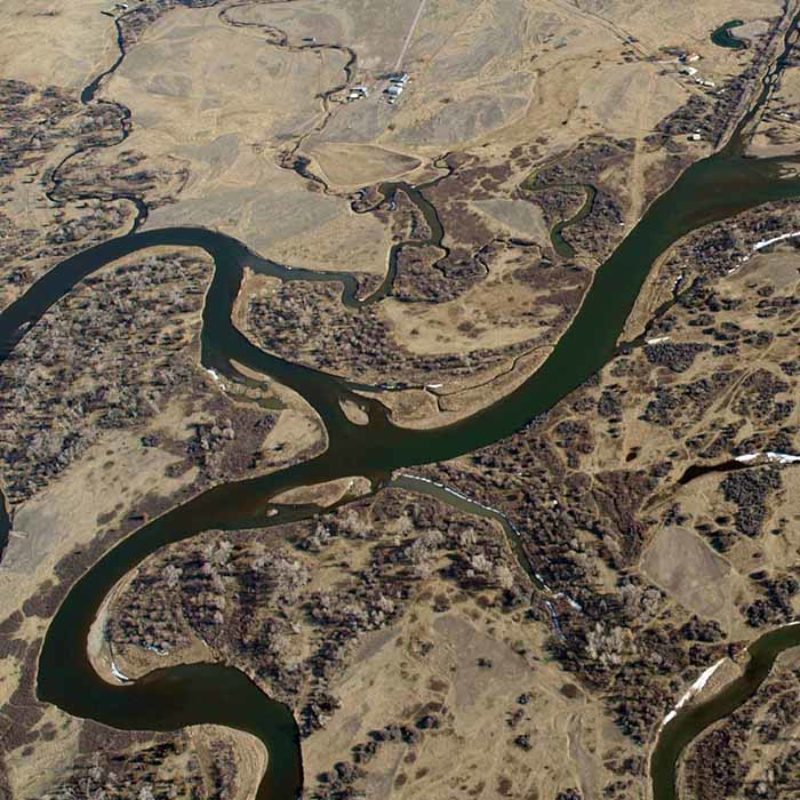 Aerial photo of a river