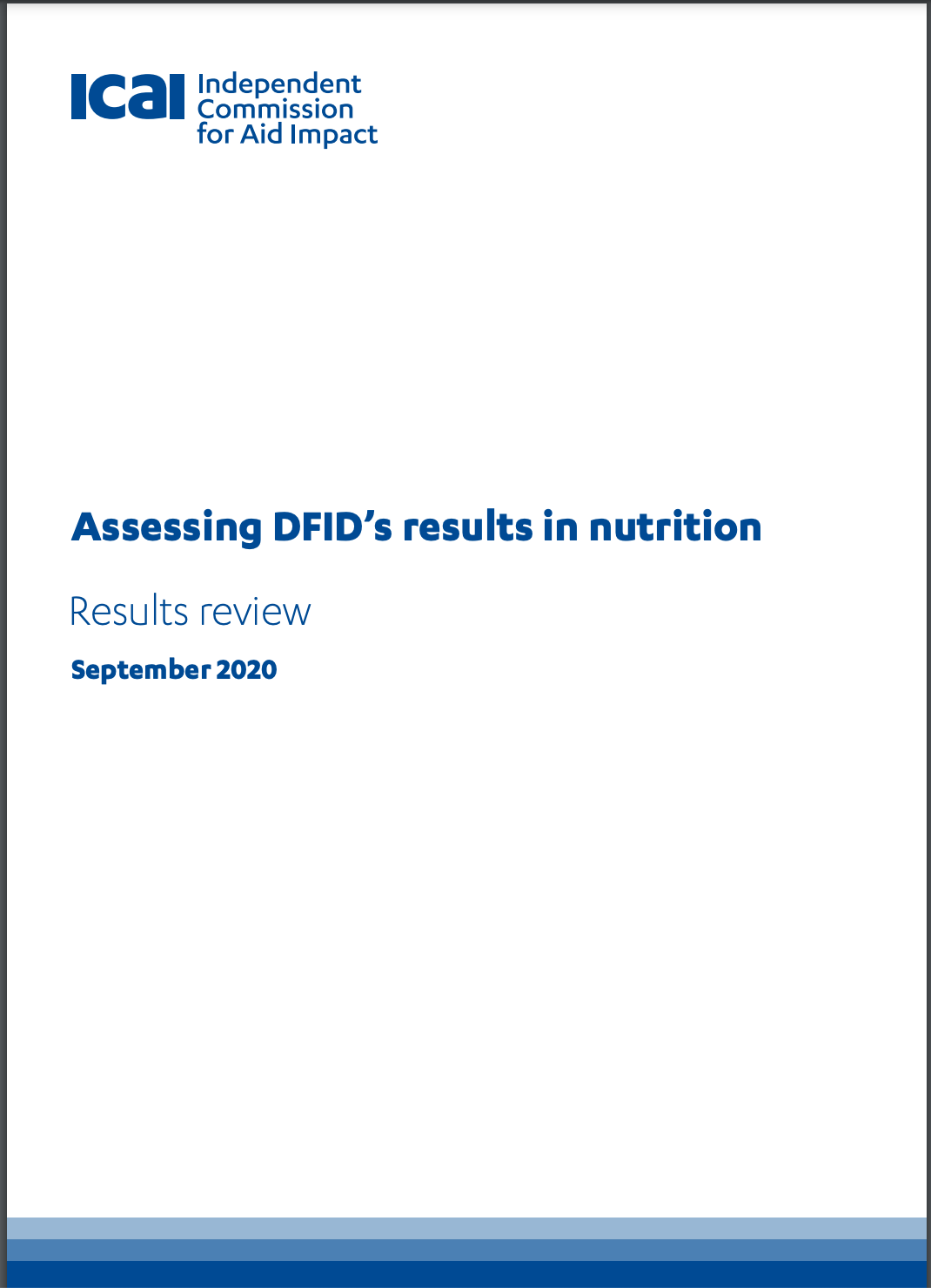 Assessing DFID’s results in nutrition