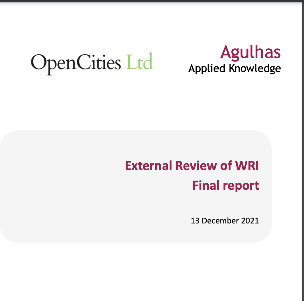 External Review of WRI