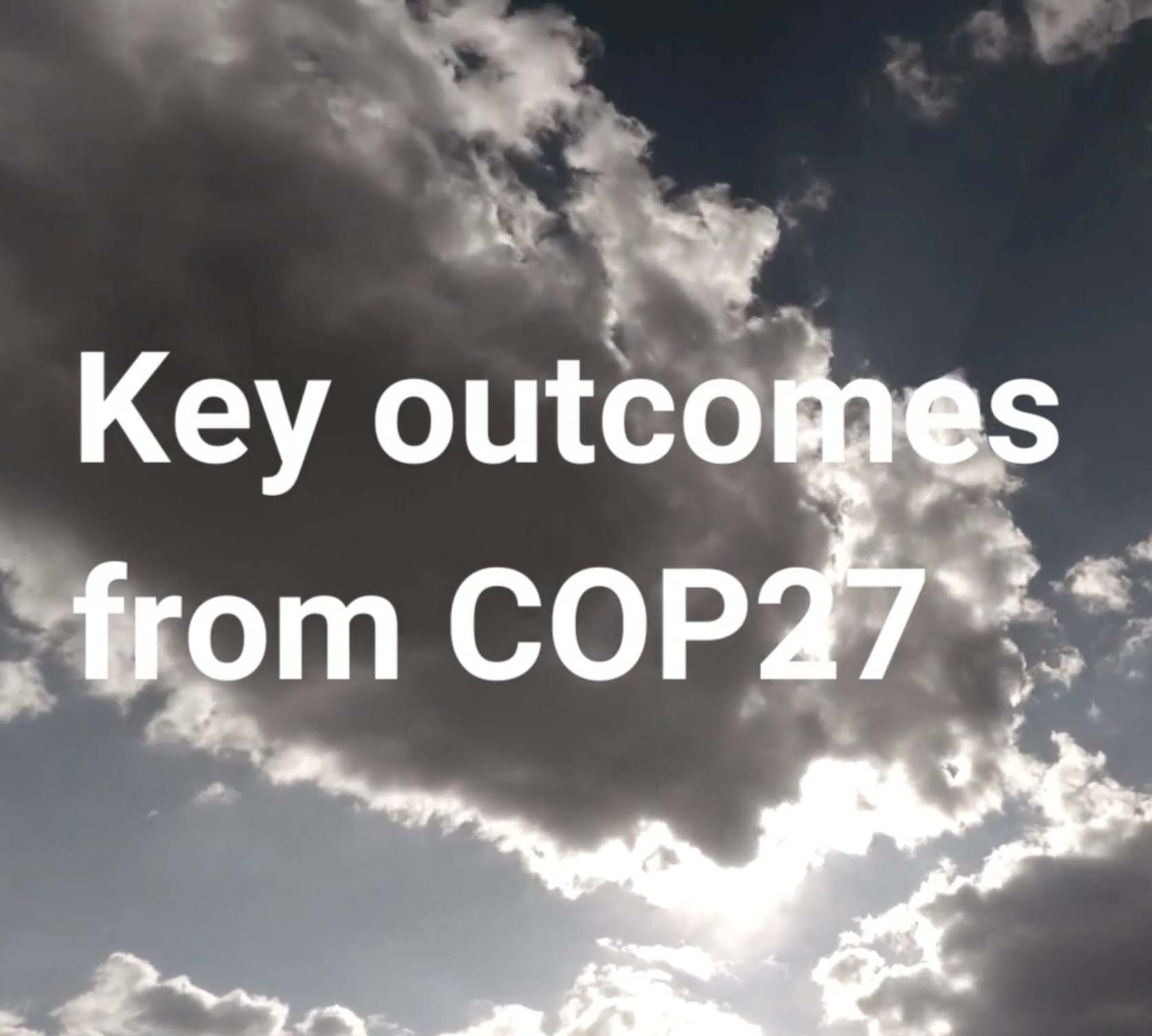 Key outcomes from COP27