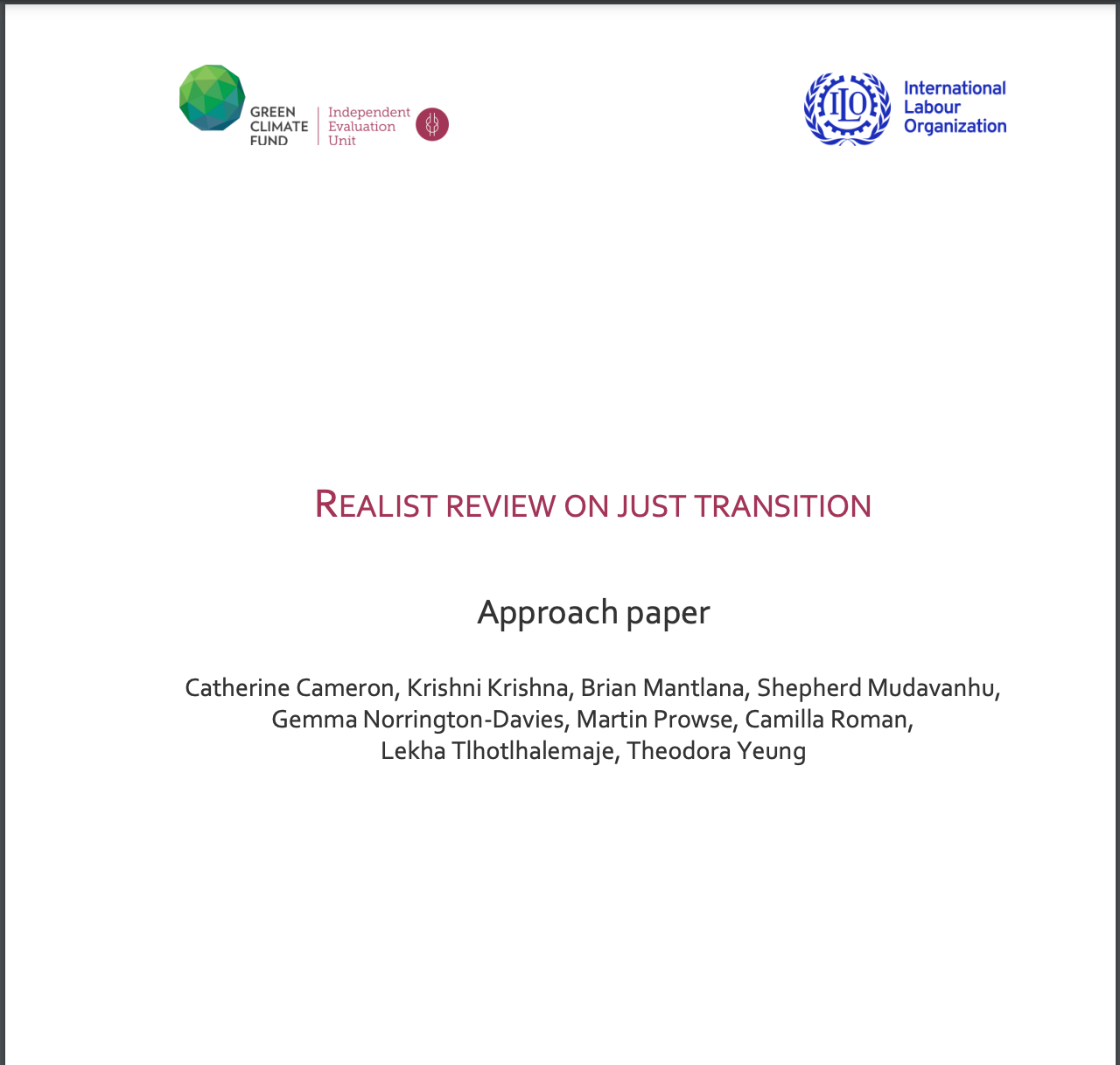 Realist review of just transition