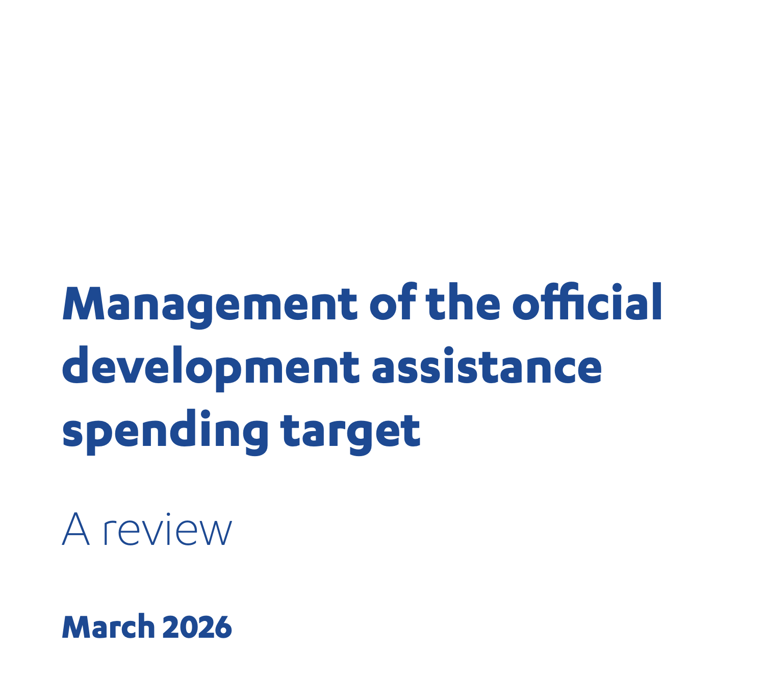 Management of the official development assistance spending target
